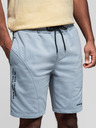 Ombre Clothing Sada dvou pánských teplákových šortek s potiskem - světle modrá/tyrkysová V1 Z127 Ombre Clothing