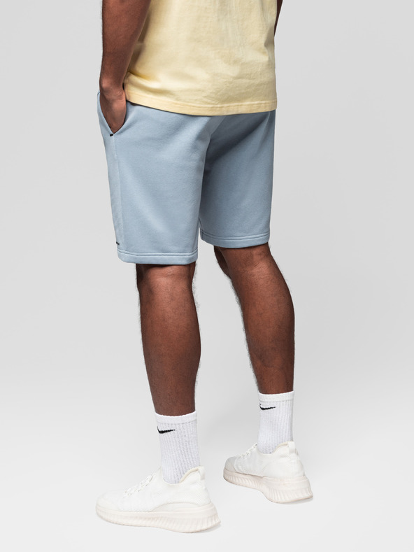 Ombre Clothing Sada dvou pánských teplákových šortek s potiskem - světle modrá/tyrkysová V1 Z127 Ombre Clothing