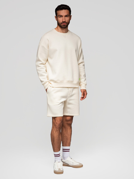 Ombre Clothing Sada dvou UNISEX kraťasů s elastickým pasem - krémově/světle fialová V1 Z129 Ombre Clothing