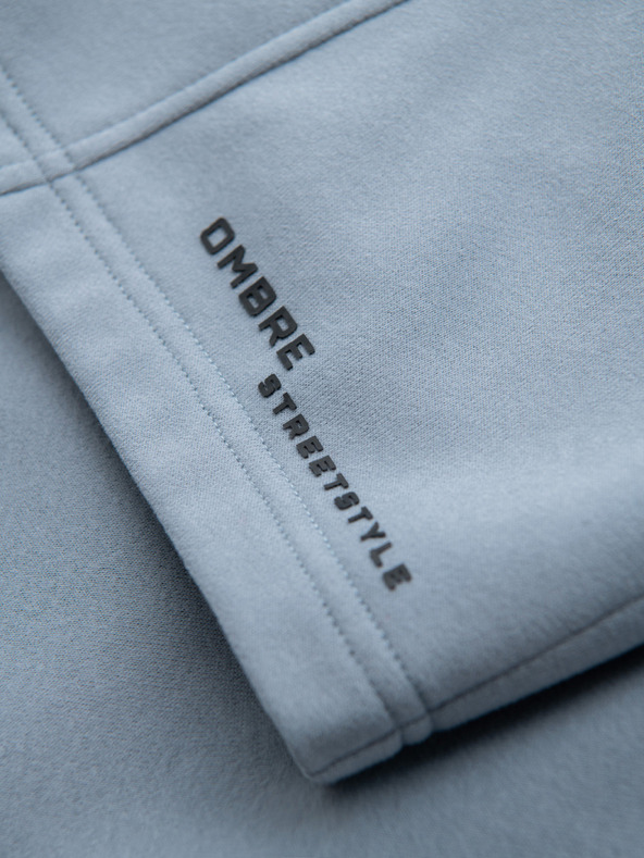 Ombre Clothing Sada dvou pánských teplákových šortek s potiskem - světle modrá/šedá V2 Z127 Ombre Clothing