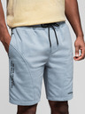 Ombre Clothing Sada dvou pánských teplákových šortek s potiskem - světle modrá/šedá V2 Z127 Ombre Clothing