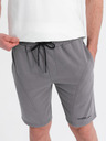 Ombre Clothing Sada dvou pánských teplákových šortek s potiskem - světle modrá/šedá V2 Z127 Ombre Clothing