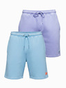 Ombre Clothing Sada dvou UNISEX kraťasů s elastickým pasem - světle modrá/světle fialová V2 Z129 Ombre Clothing