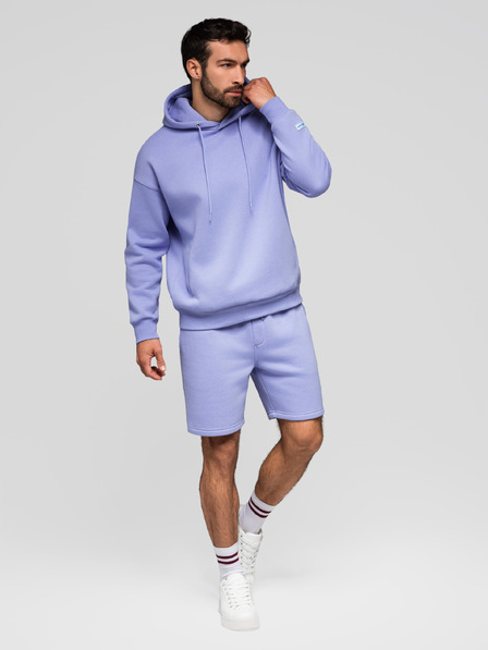 Ombre Clothing Sada dvou UNISEX kraťasů s elastickým pasem - světle modrá/světle fialová V2 Z129 Ombre Clothing