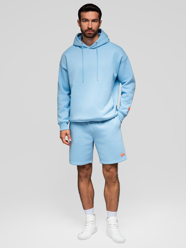 Ombre Clothing Sada dvou UNISEX kraťasů s elastickým pasem - světle modrá/světle fialová V2 Z129 Ombre Clothing