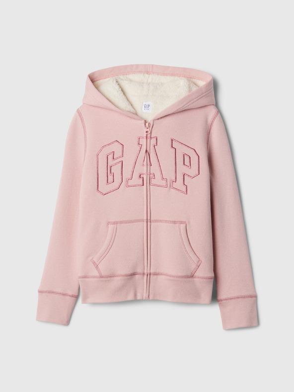 GAP Dětská sherpa mikina s logem GAP