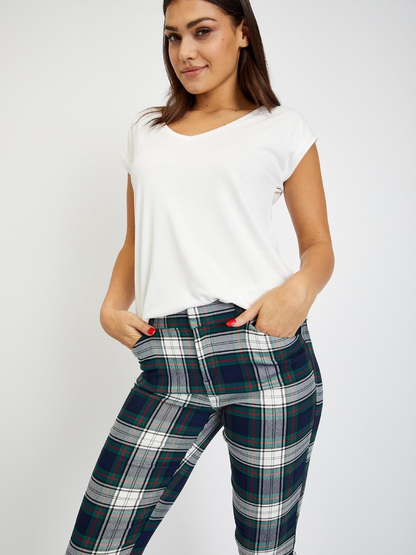 GAP Kostkované kalhoty skinny bi-stretch GAP