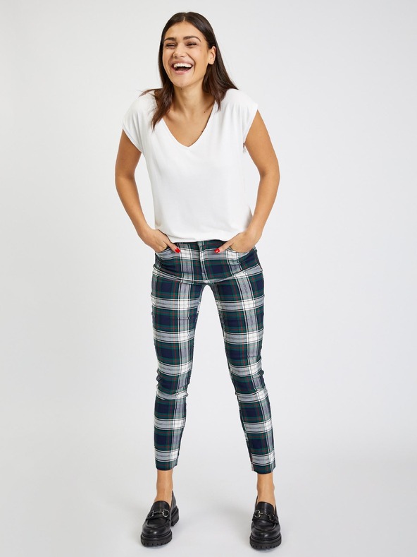 GAP Kostkované kalhoty skinny bi-stretch GAP