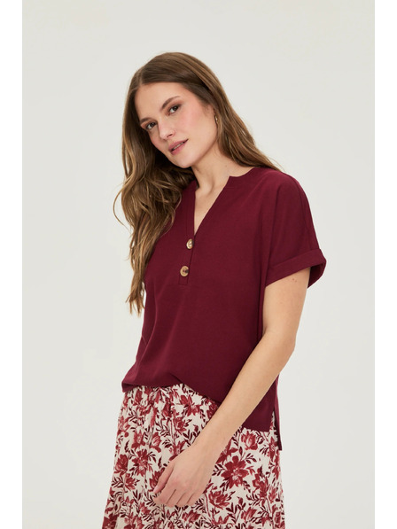 Moodo Burgundy bavlněné tričko Moodo