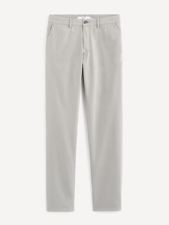 Celio Světle šedé pánské kalhoty Celio