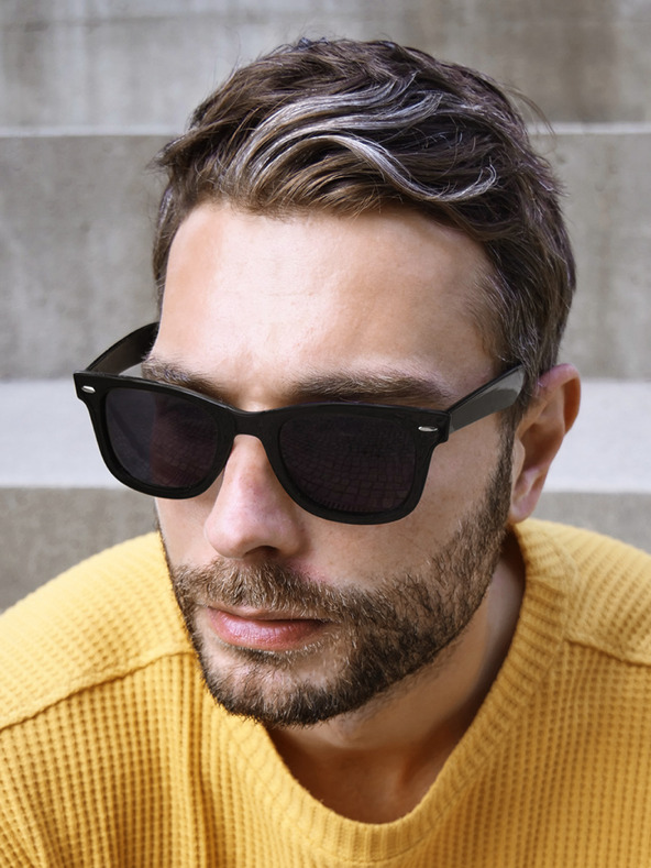 VEYREY VeyRey Sluneční brýle Polarizační lesklé Nerd černé s černými skly