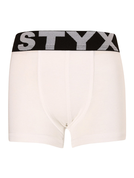 Styx Dětské boxerky Styx sportovní guma bílé