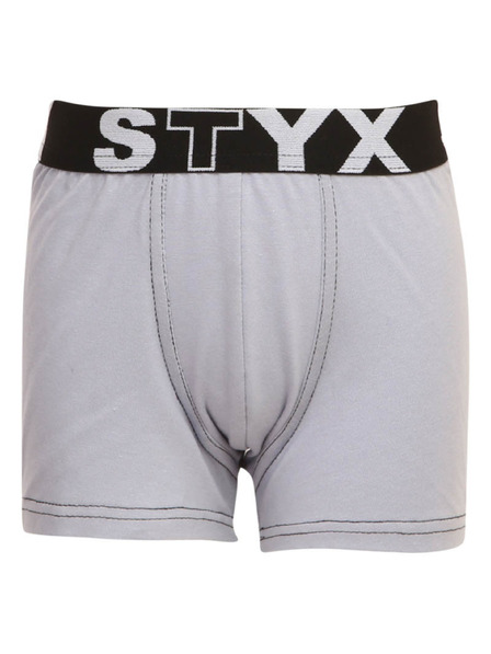 Styx Dětské boxerky Styx sportovní guma světle šedé