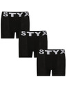 Styx Sada tří - dětské boxerky Styx sportovní guma černé