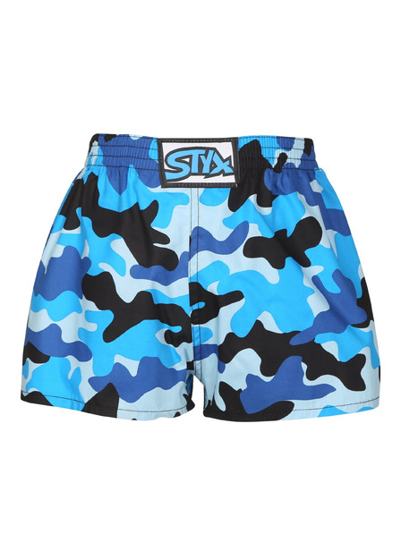 Styx Dětské trenky Styx art klasická guma maskáč modrý