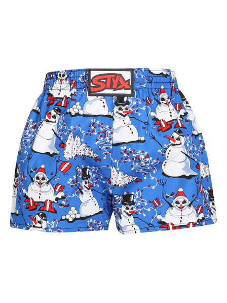 Styx Dětské trenky Styx art klasická guma Vánoce sněhuláci