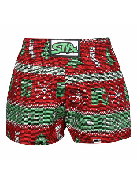 Styx Dětské trenky Styx art klasická guma Vánoce pletené