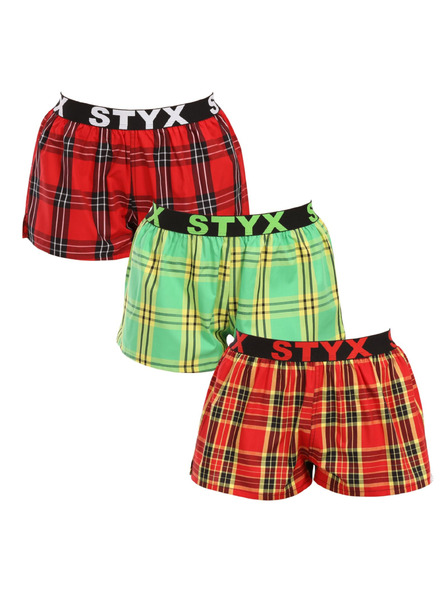 Styx Sada tří - dámské trenky Styx sportovní guma vícebarevné