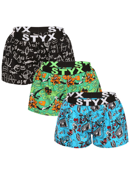 Styx Sada tří - dámské trenky Styx art sportovní guma vícebarevné