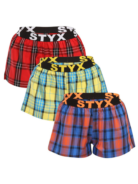 Styx Sada tří - dámské trenky Styx sportovní guma vícebarevné