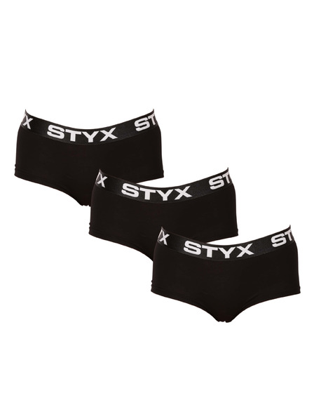 Styx Sada tří - dámské kalhotky Styx s nohavičkou černé