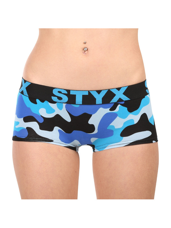 Styx Dámské kalhotky Styx art s nohavičkou maskáč modrý