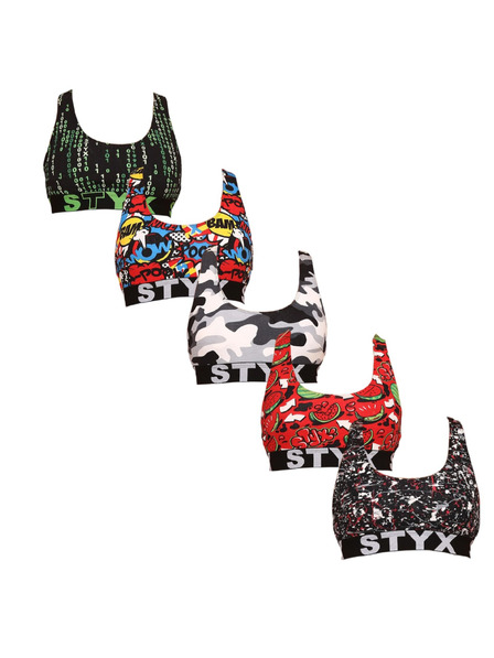 Styx Sada pěti - dámská podprsenka Styx sport art vícebarevná