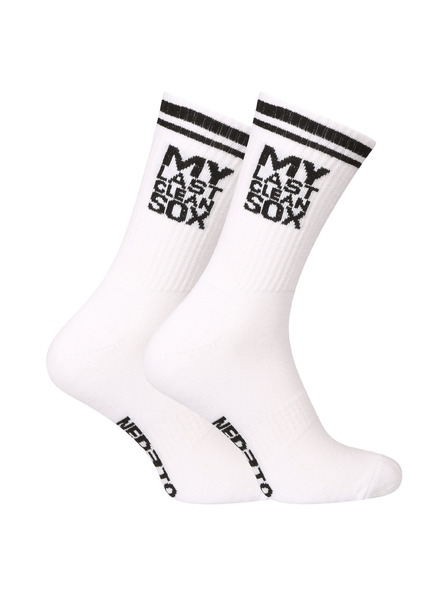 Nedeto Ponožky Nedeto sportovní vysoké My Last Clean Sox bílé