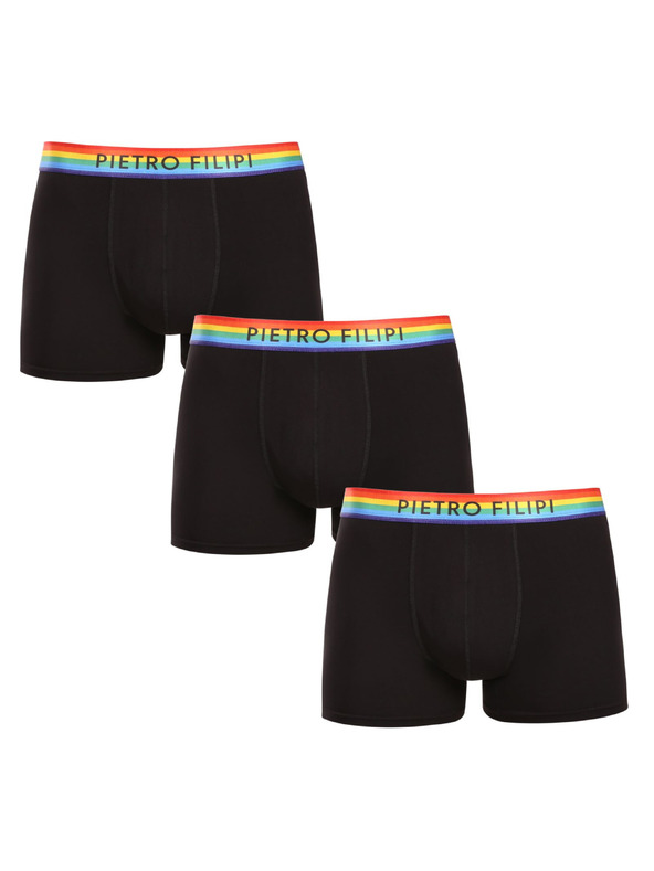 Pietro Filipi Sada tří - pánské boxerky Pietro Filipi černé rainbow