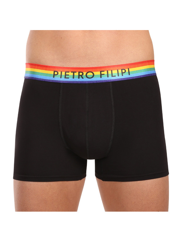 Pietro Filipi Sada tří - pánské boxerky Pietro Filipi černé rainbow
