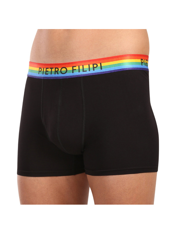 Pietro Filipi Sada tří - pánské boxerky Pietro Filipi černé rainbow
