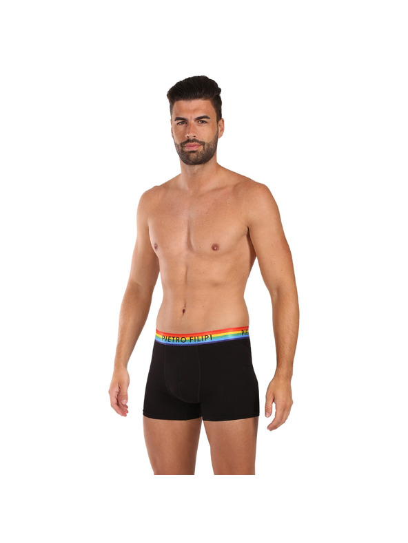 Pietro Filipi Sada dvou - pánské boxerky Pietro Filipi černé rainbow