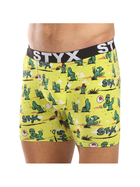 Styx Pánské boxerky Styx long art sportovní guma kaktusy