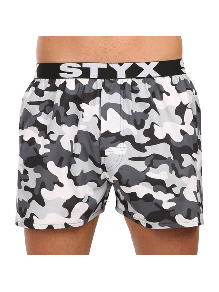 Styx Pánské trenky Styx art sportovní guma maskáč šedý
