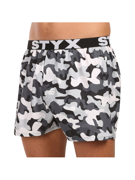 Styx Pánské trenky Styx art sportovní guma maskáč šedý
