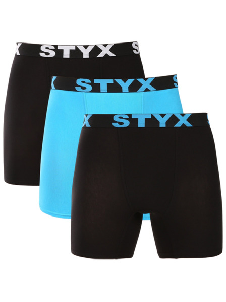 Styx Sada tří - pánské boxerky Styx long sportovní guma vícebarevné