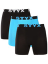 Styx Sada tří - pánské boxerky Styx long sportovní guma vícebarevné