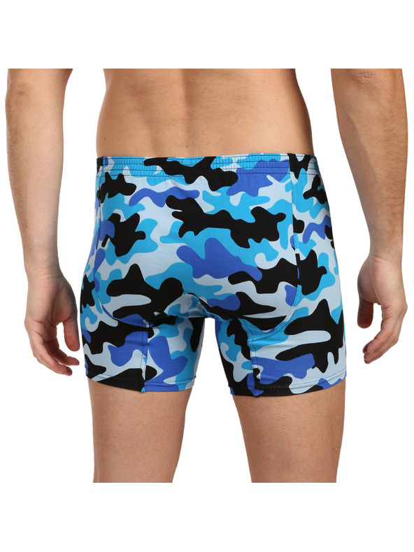 Styx Pánské boxerky Styx long art klasická guma maskáč modrý
