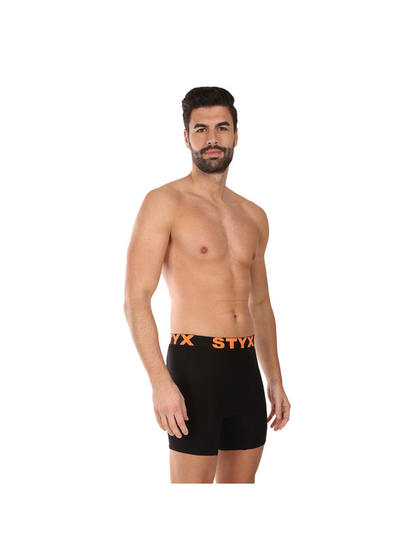 Styx Pánské boxerky Styx long sportovní guma černé