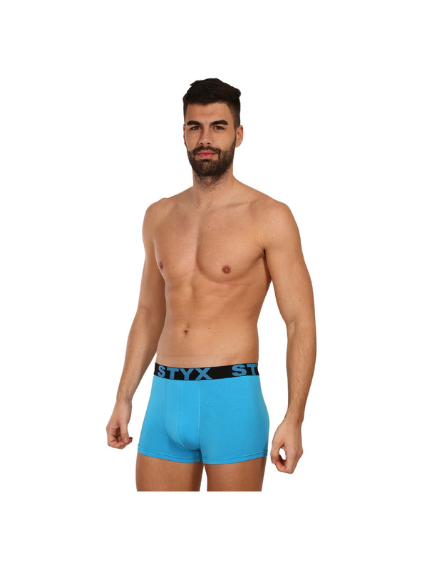Styx Pánské boxerky Styx sportovní guma nadrozměr světle modré