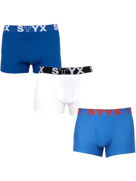 Styx Sada tří - pánské boxerky Styx sportovní guma nadrozměr vícebarevné