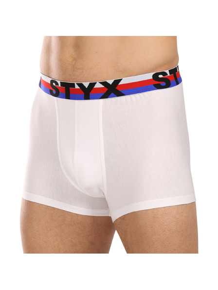Styx Pánské boxerky Styx sportovní guma bílé trikolóra