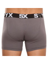 Styx Sada tří - pánské boxerky Styx long sportovní guma tmavě šedé