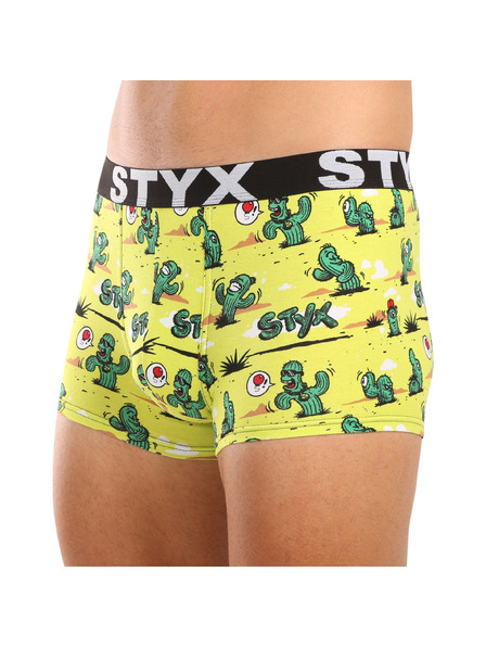 Styx Pánské boxerky Styx art sportovní guma kaktusy