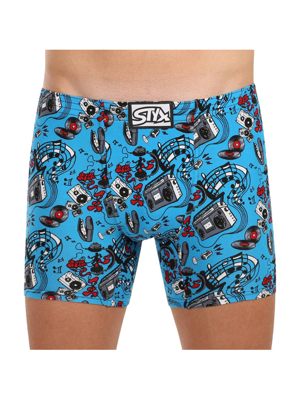 Styx Pánské boxerky Styx long art klasická guma hudba