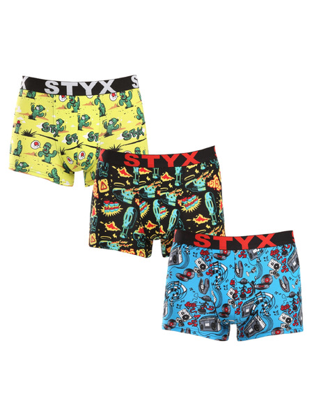 Styx Sada tří - Pánské boxerky Styx art sportovní guma nadrozměr