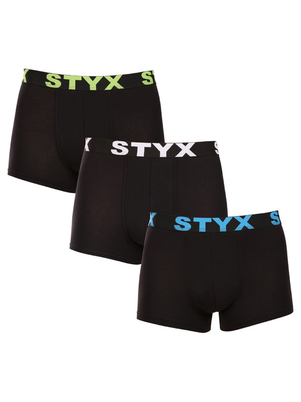 Styx Sada tří - pánské boxerky Styx sportovní guma vícebarevné