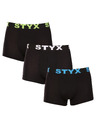 Styx Sada tří - pánské boxerky Styx sportovní guma vícebarevné