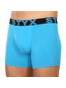 Styx Sada tří - pánské boxerky Styx long sportovní guma světle modré