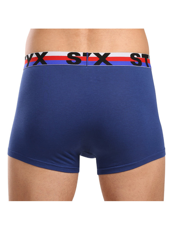 Styx Sada tří - pánské boxerky Styx sportovní guma tmavě modré trikolóra